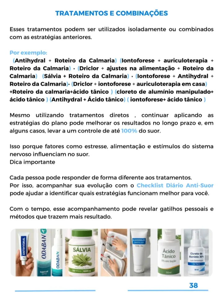 Página interna sobre tratamentos e combinações para controlar o suor